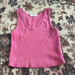 Perfectwhitetee Pink Sleeveless Crop Tank Top